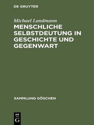 cover image of Menschliche Selbstdeutung in Geschichte und Gegenwart